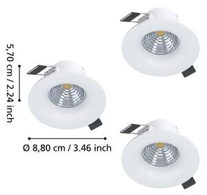 Eglo 902277-КОМПЛЕКТ 3xLED димируемо вградено таванно осветително тяло SALICETO LED/4,8W/230V диам.8,8cm бяло