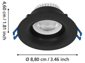 Eglo 902273 -LED вграден таванен осветител за баня SALABATE LED/4,9W/230V pr.8,8cm IP65 черен