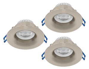 Eglo 902276 - Комплект 3xLED таванни осветителни тела за баня SALABATE LED/4,9W/230V Ø8,8cm IP65 хром