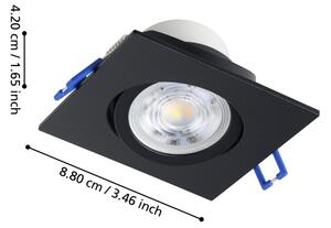 Eglo 902284-Комплект 3xLED вградено таванно осветително тяло SALICETO LED/4,8W/230V 8,8x8,8cm черно