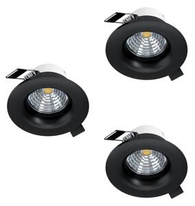 Eglo 902278 - комплект 3xLED димируемо вградено таванно осветително тяло SALICETO LED/4,8W/230V Ø8,8cm черно