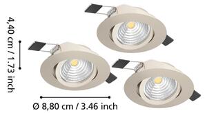 Eglo 902282 - комплект 3xLED димируемо таванно осветително тяло SALICETO LED/6,4W/230V Ø8,8cm хром