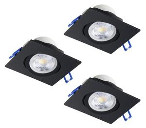 Eglo 902284-Комплект 3xLED вградено таванно осветително тяло SALICETO LED/4,8W/230V 8,8x8,8cm черно