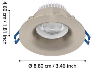 Eglo 902275 -LED вградено таванно осветително тяло за баня SALABATE LED/4,9W/230V Ø8,8 см IP65 хром