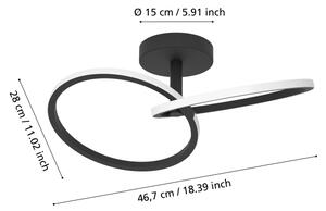 Eglo 902144 - LED плафон CONGIUNTI LED/12W/230V 2700/4000/6500K черен