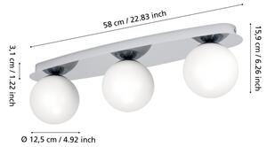 Eglo 902096 - LED таванно осветително тяло за баня CASTROVIDO 3xG9/4,2W/230V IP44 хром