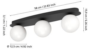 Eglo 902092 - LED плафон за баня CASTROVIDO 3xG9/4,2W/230V IP44 черно