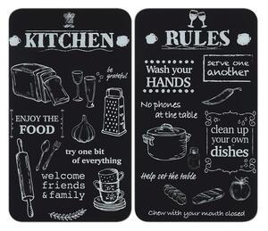 Капаци за печка 2 бр. от закалено стъкло 52x30 cm Kitchen Rules – Maximex