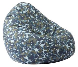 Пуф, круша, 320л., Nirvana Grande - Army Camouflage Air, Перящ се калъф, Пълнеж от Полистиролни перли
