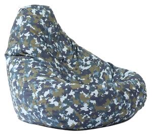 Пуф, круша, 220л., Nirvana Hobbit - Army Camouflage Air, Перящ се калъф, Пълнеж от полистиролни перли