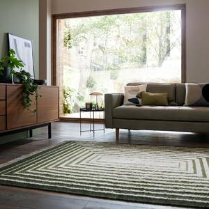 Covor Boucle Wool Frame Verde 140x200 cm