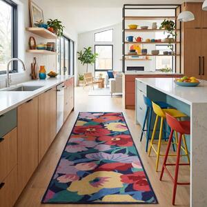 Covor traversa Cut Out Floral Multicolor 80x300 cm