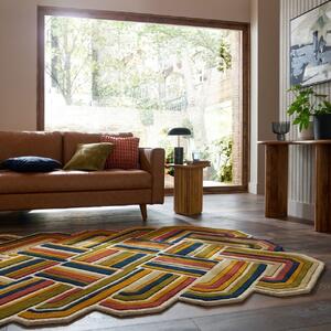 Covor Lattice Shaped Wool Teracota 160x230 cm