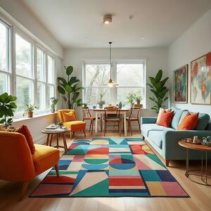 Covor Patchwork Geo Multicolor 140x200 cm