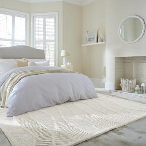 Covor Sculptured Wave Alb 140x200 cm