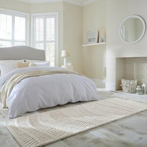 Covor traversa Sculptured Wave Alb 80x230 cm