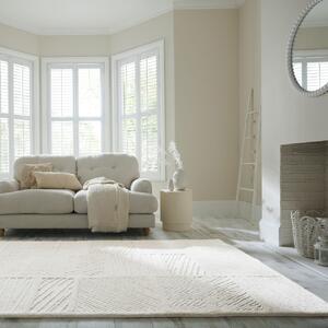 Covor Sculptured Blocks Alb 140x200 cm