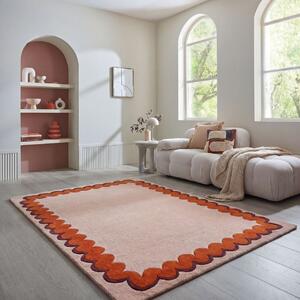 Covor Wiggle Wool Portocaliu 140x200 cm