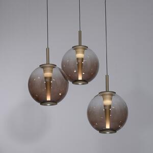 PURE LED висяща лампа E-Infinity, бронз/кехлибар, Ø 50 cm, CCT, Затъмняване, Бронзов / античен месинг, Дневна/трапезария, Стъкло