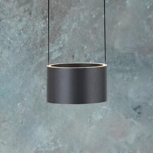 PURE LED висяща лампа Clipse, сива, Ø 20 cm CCT димер 2-степенен, Затъмняване, Сив, Дневна/трапезария, Метал, Модерен