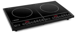 Индукционен котлон двоен Esperanza EKH008, 2x2000W, 270℃, 4 функции, Кристална плоча, Черен