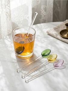 Sinsay - Комплект цветни стъклени лъжички 4 pack - clear