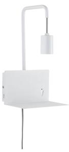 Paulmann 79812 - 1xE27/40W Аплик с полица и USB порт CALVANI 230V бял