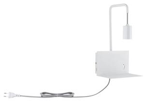Paulmann 79812 - 1xE27/40W Аплик с полица и USB порт CALVANI 230V бял