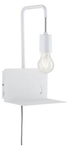 Paulmann 79812 - 1xE27/40W Аплик с полица и USB порт CALVANI 230V бял