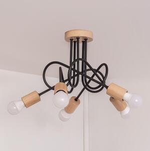 Таванен полилей OXFORD 5xE27/15W/230V бор/черен