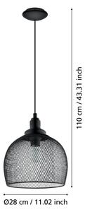 Eglo 49736 - Висящо осветително тяло STRAITON 1xE27/60W