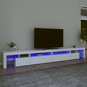 VidaXL ТВ шкаф с LED осветление, бял, 290x36,5x40 см