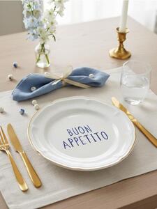 Sinsay - Керамична чиния с надпис Buon Appetito - жълт