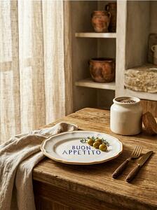 Sinsay - Керамична чиния с надпис Buon Appetito - жълт