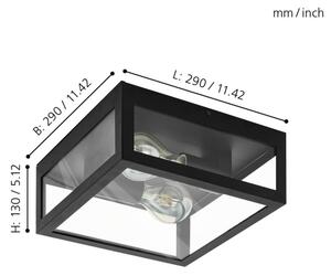 Eglo 99122 - Осветление за таван на баня AMEZOLA 2xE27/40W/230V