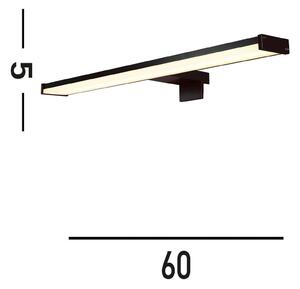 Kos LED светлина за огледало, широчина 60 см, черен алуминий IP44