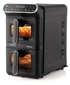 Фритюрник с горещ въздух Ariete 4640/00, 2460W, 11 л, 2 кошници, 6 програми, Сензорен дисплей, Черен