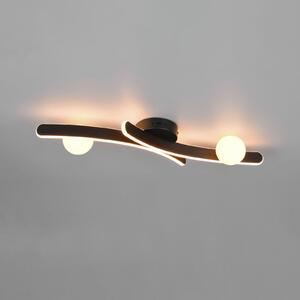 Trio Lighting LED плафон Napoli, матово черно, дължина 70 cm, метал, Затъмняване, Черен, Дневна/трапезария, Метал, Модерен