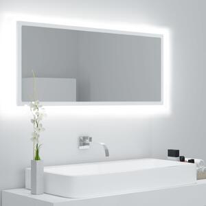 VidaXL LED огледало за баня, бяло, 100x8,5x37 см, акрил