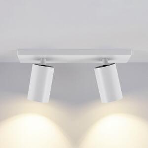 Deko-Light Прожектор за таван CAN TILT, бял, 31 x 9 cm, 2 светлини, метален GU10, Затъмняване, Бял, Дневна/трапезария, Алуминий, Полукръгъл таван с разстояния