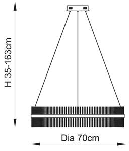 Endon 107108 - LED полилей на кабел LED/56W/230V 3000K лъскав хром