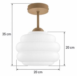 BRILAGI - LED Повърхностно монтиран полилей RETRO GLASS 1xE27/60W/230V Ø 20 cm бежов/бял