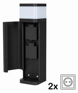 BRILAGI - Външна лампа с 2 SCHUKO гнезда PILLAR 1xG9/11W/230V IP44 черна