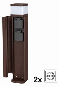 BRILAGI - Външна лампа с 2 гнезда SCHUKO PILLAR 1xG9/11W/230V IP44 кафява