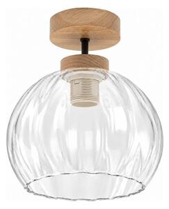 BRILAGI - LED повърхностно монтиран полилей RETRO GLASS 1xE27/60W/230V Ø 25 см дъб/прозрачно