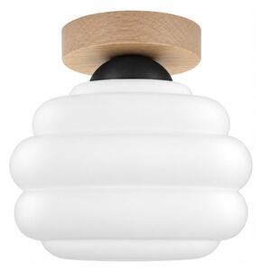 BRILAGI - LED таванно осветително тяло RETRO GLASS 1xE27/60W/230V Ø 20 см дъб/бяло