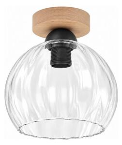 BRILAGI - LED таванно осветително тяло RETRO GLASS 1xE27/60W/230V Ø 25 см дъб/прозрачно