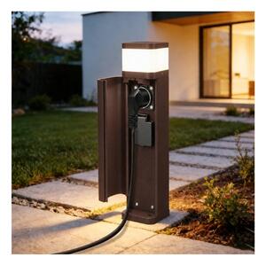 BRILAGI - Външна лампа с 2 гнезда SCHUKO PILLAR 1xG9/11W/230V IP44 кафява