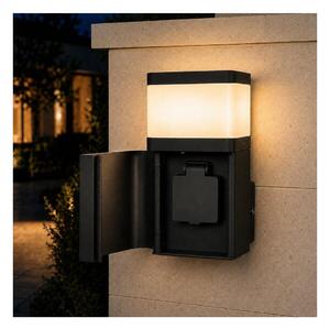 BRILAGI - Външна стенна лампа със SCHUKO гнездо PILLAR 1xG9/11W/230V IP44 черна
