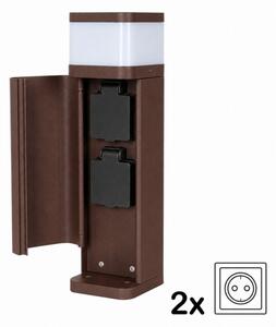 BRILAGI - Външна лампа с 2 гнезда SCHUKO PILLAR 1xG9/11W/230V IP44 кафява